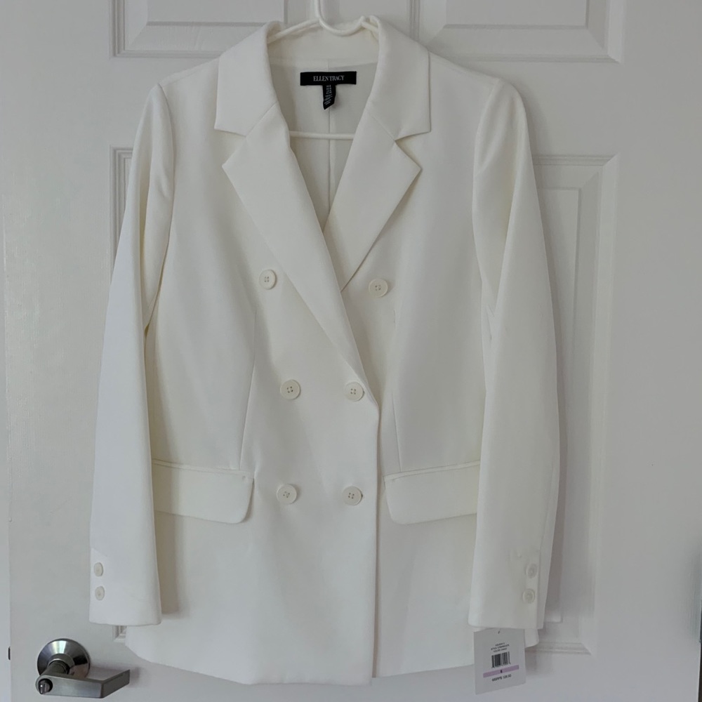 New Ellen Tracy Classic White Jacket 6